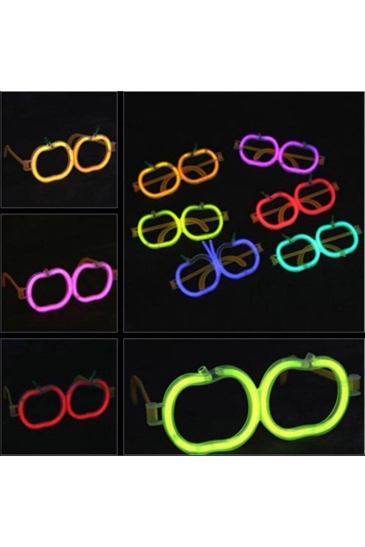 Neon Sti̇ck Elma Gözlük Seti̇ 12 Adet