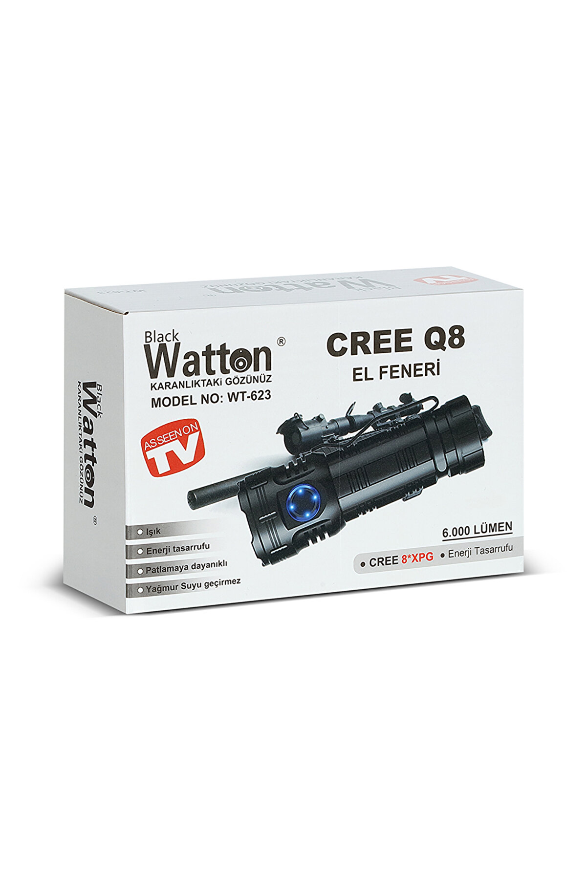 Cree Q8- Xqg 8+1 Led Şarjlı El Feneri̇ Wt-623