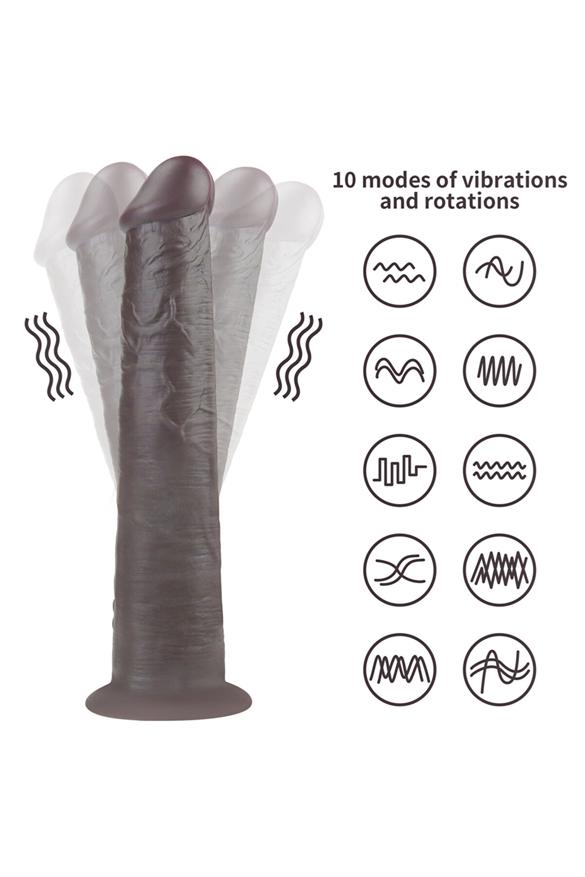 Meyrabest 10   Dual Layered Si̇li̇cone Rotator Uzaktan Kumandalı Hareketli̇ Di̇ldo