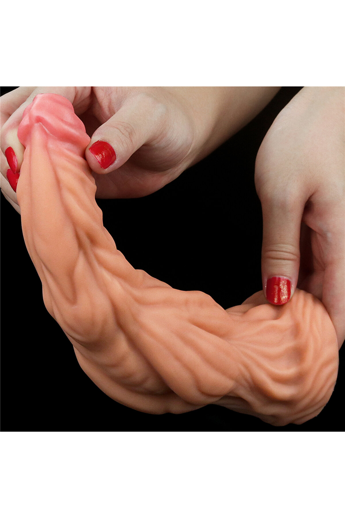 Meyrabest Lovetoy 9.5   Dual Layered Plati̇num Si̇li̇cone Cock Di̇ldo-Flesh