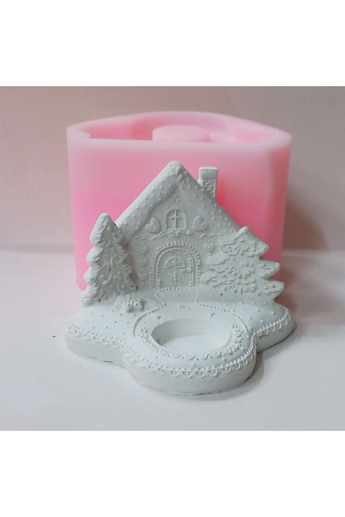 Kalıpcınızburada Noel Ev Teali̇ght Mumluk Si̇li̇kon Kalıp - K7700