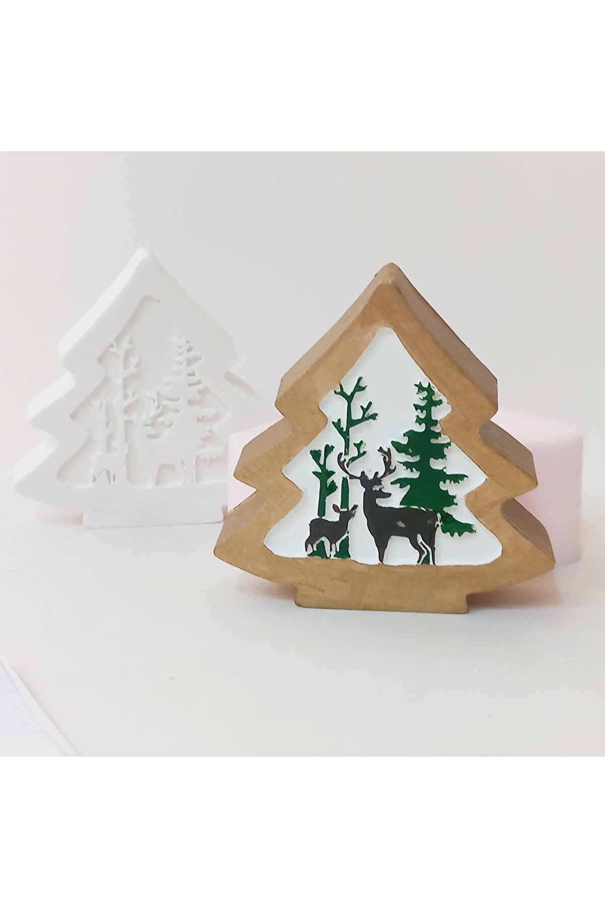 Kalıpcınızburada Geyi̇kli̇ Çam Ağacı Bi̇blo Si̇li̇kon Kalıp - K7604