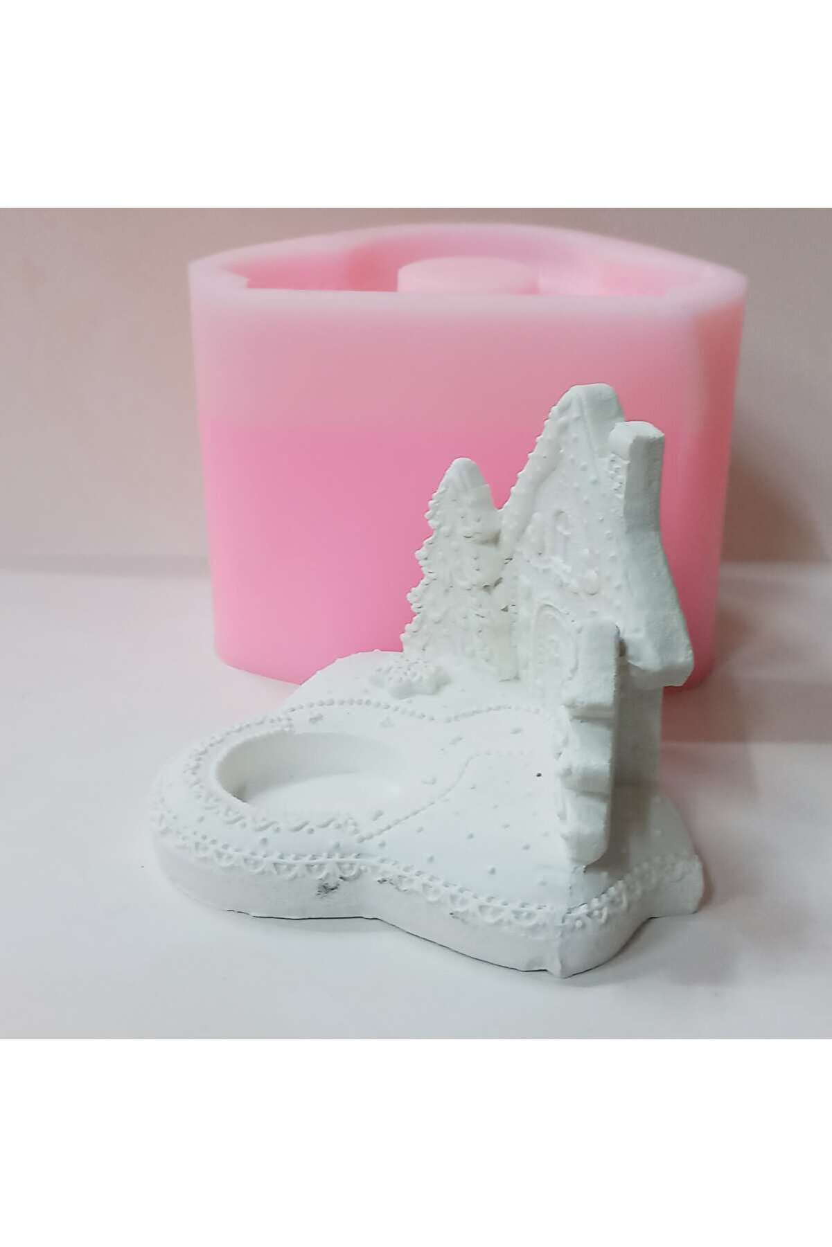 Kalıpcınızburada Noel Ev Teali̇ght Mumluk Si̇li̇kon Kalıp - K7700