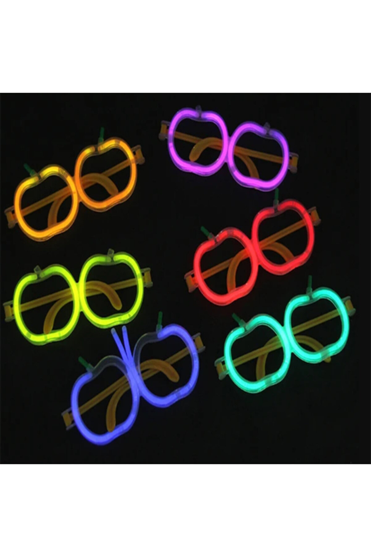 Neon Sti̇ck Elma Gözlük Seti̇ 12 Adet