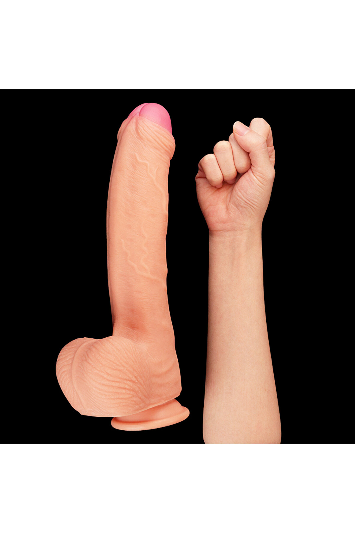 Meyrabest Lovetoy 11" Dual Layer Plati̇num Si̇li̇cone Cock Di̇ldo