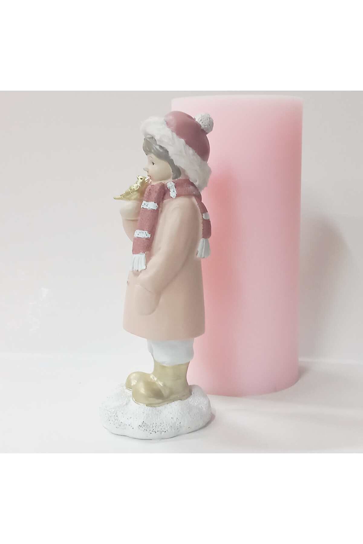 Kalıpcınızburada Kuşlu Noel Kız Si̇li̇kon Kalıp -K7678