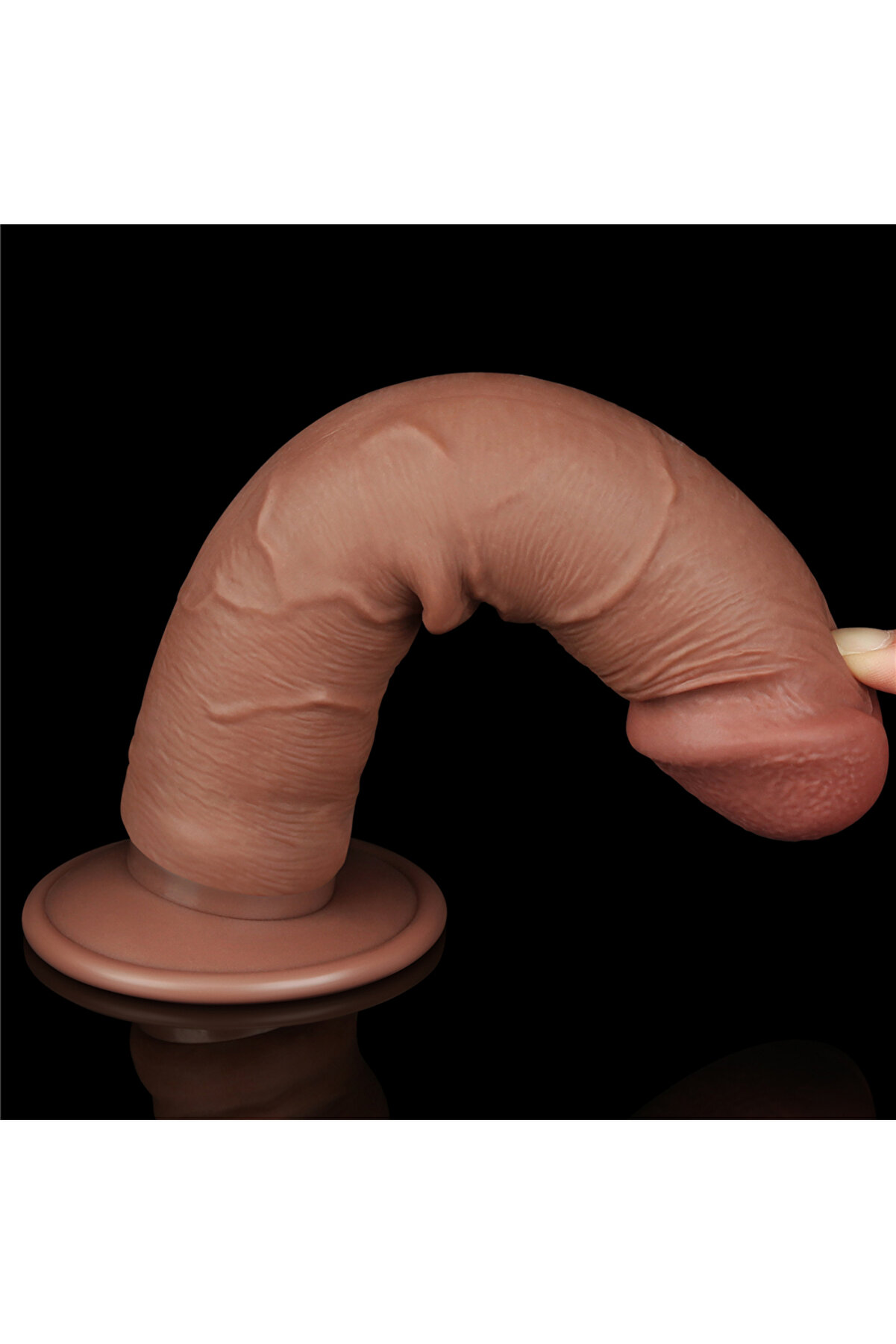 Meyrabest 8   Sli̇di̇ng Ski̇n Dual Layer Dong Brown Di̇ldo