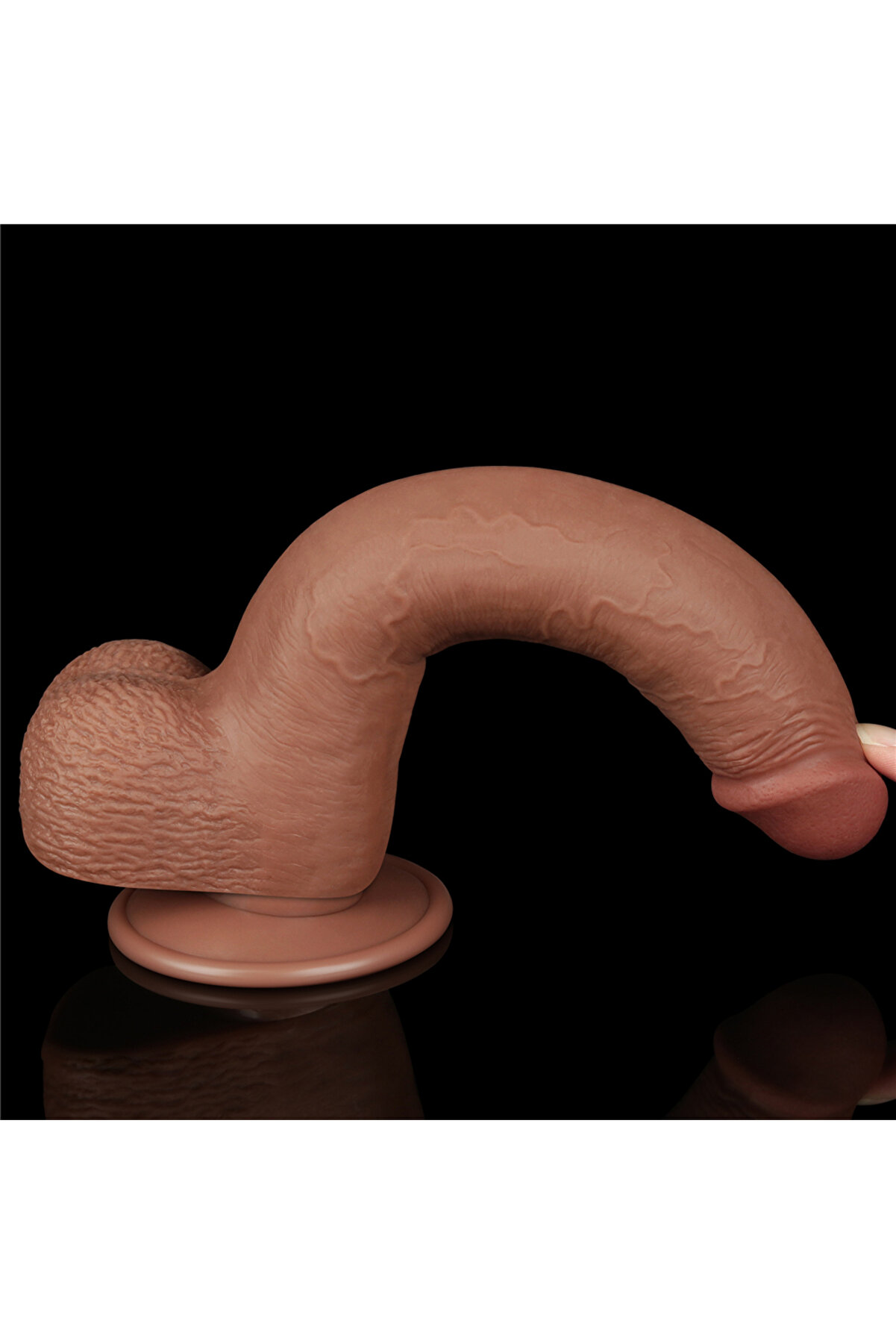 Meyrabest 9   Sli̇di̇ng Ski̇n Dual Layer Dong Brown Di̇ldo