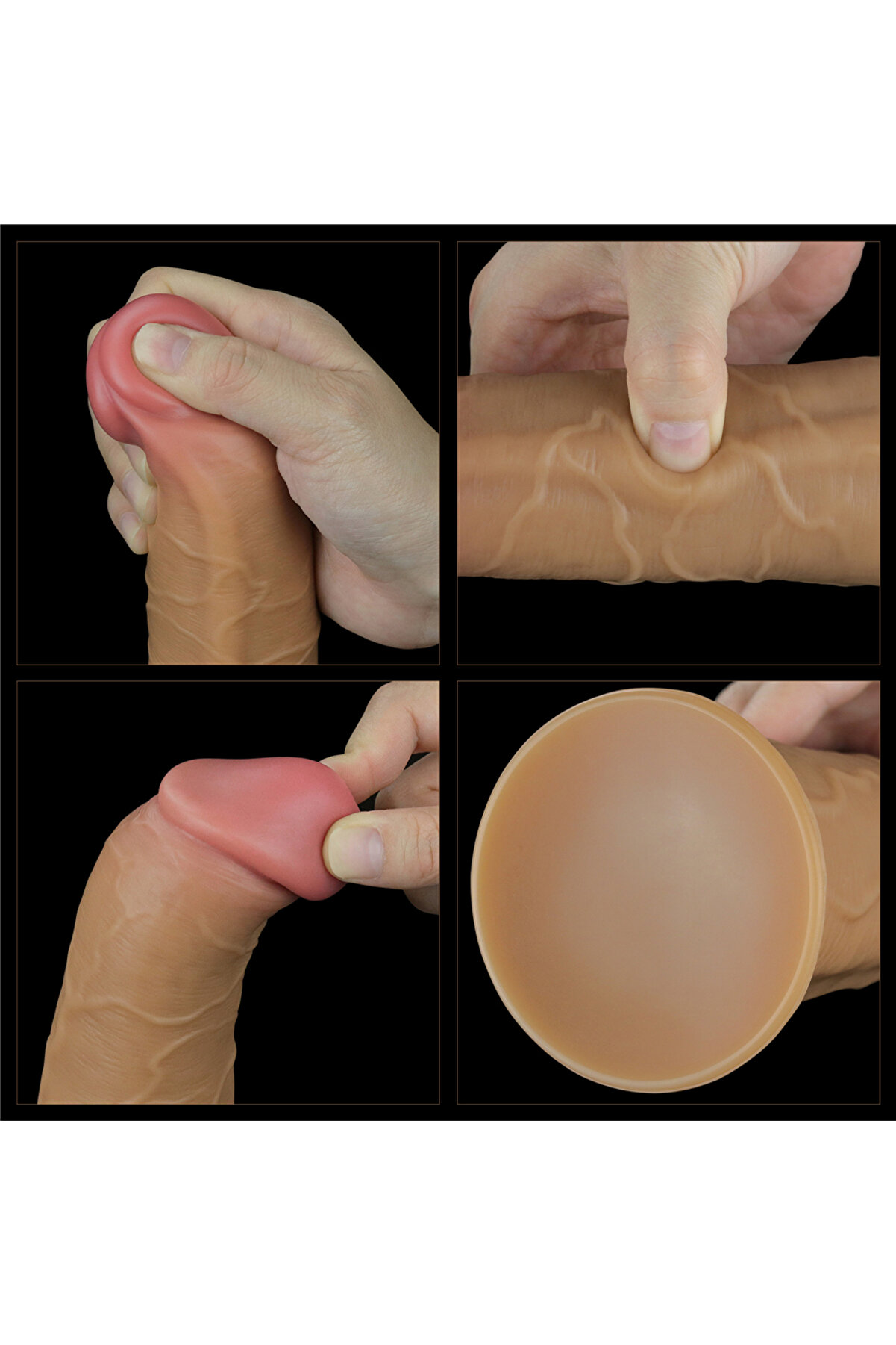 Meyrabest &Ccedil;i̇ft Katmanlı Plati̇n Si̇li̇kon Rotator Hareketli̇ Ti̇treşi̇mli̇ Uzaktan Kumandalı Di̇ldo