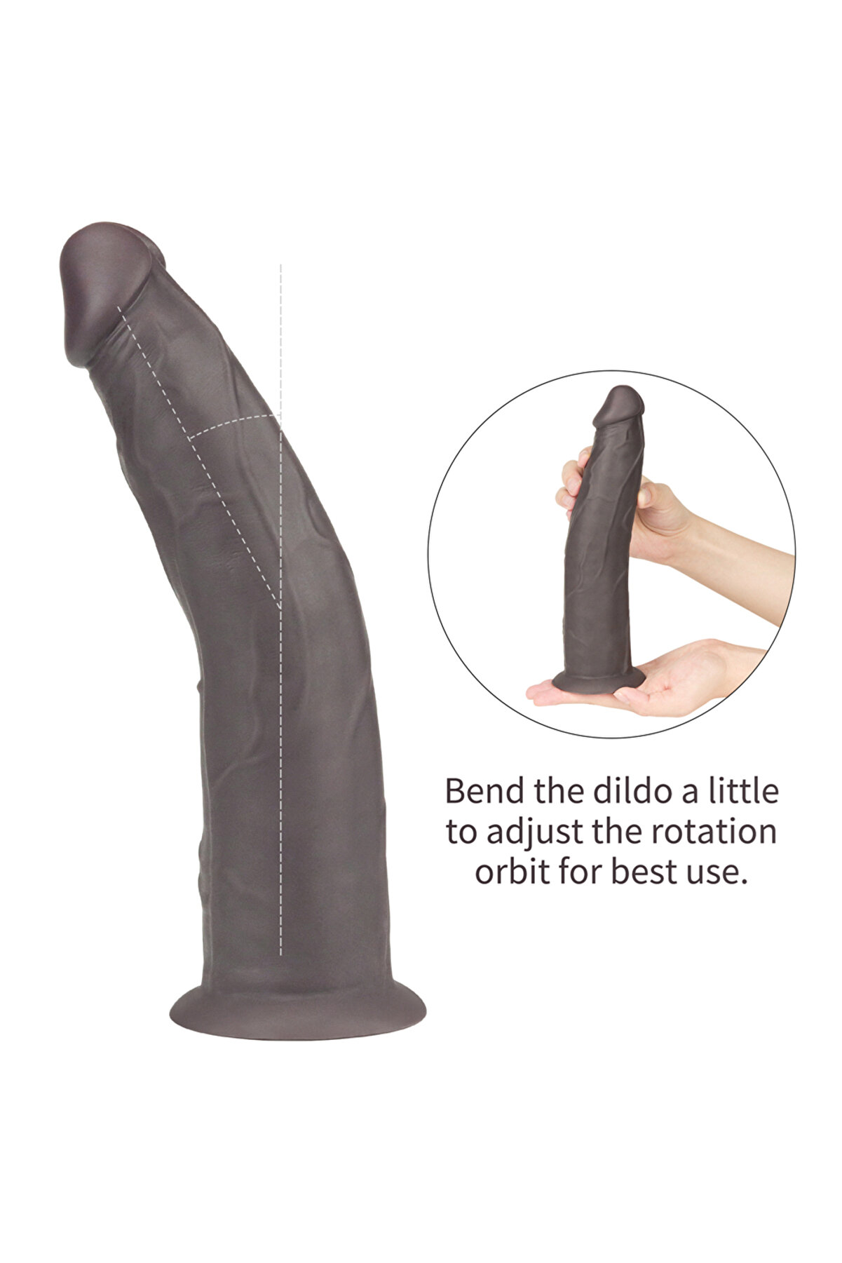 Meyrabest Lovetoy Belden Bağlamalı 23Cm &Ccedil;i̇ft Katmanlı Si̇li̇kon Rotator Hareketli̇ Uzaktan Kumandalı Di̇ldo-Black