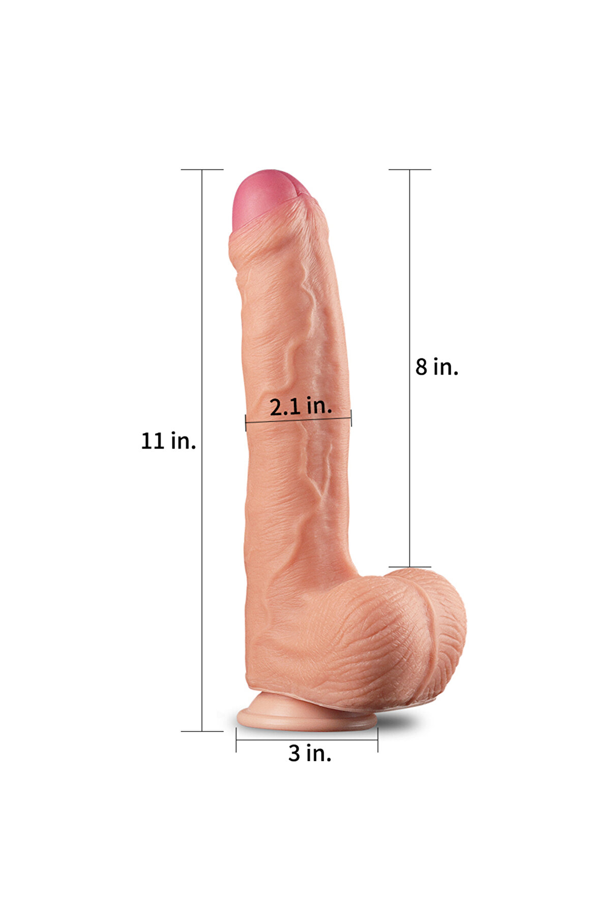 Meyrabest Lovetoy 11" Dual Layer Plati̇num Si̇li̇cone Cock Di̇ldo