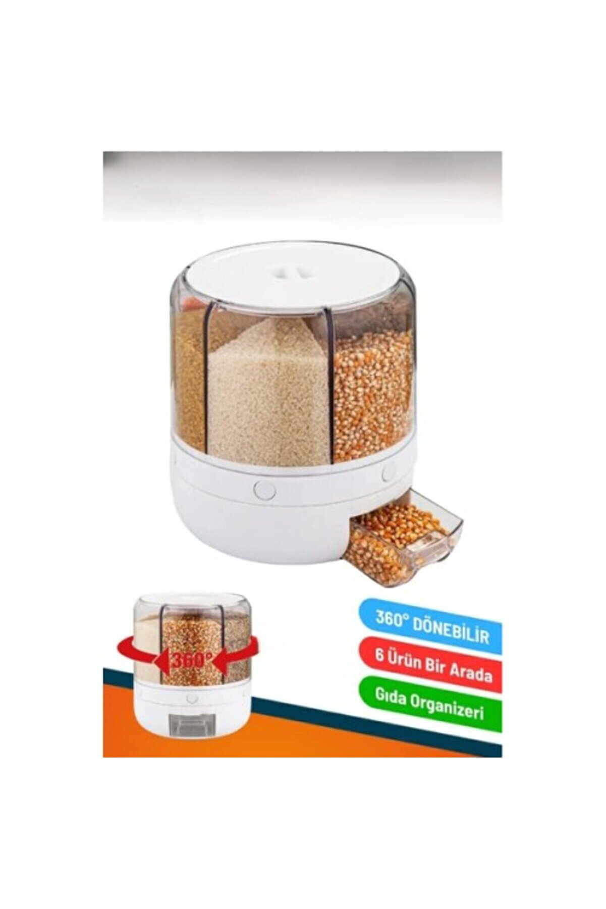 360° Dönebi̇li̇r 10 Li̇tre Gıda Organi̇zeri̇