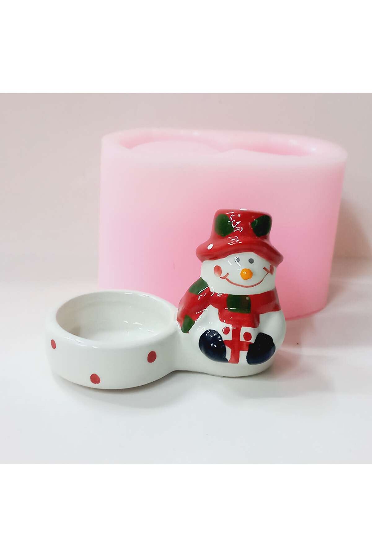 Kalıpcınızburada Kardan Adam Teali̇ght Mumluk