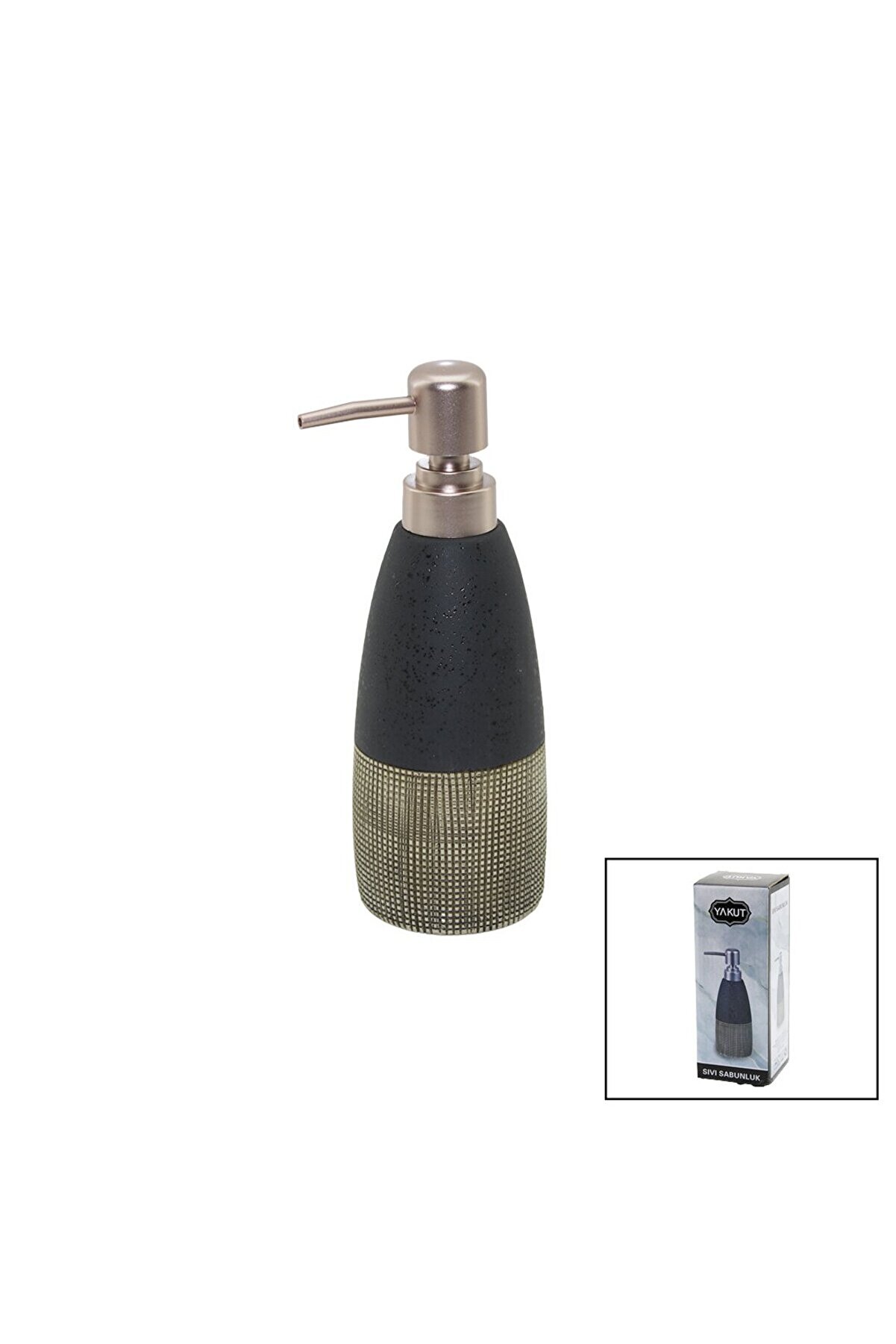 Go İthalat Antrasi̇t Gri̇ - Krem Mat Desen Serami̇k Sıvı Sabunluk (4457)