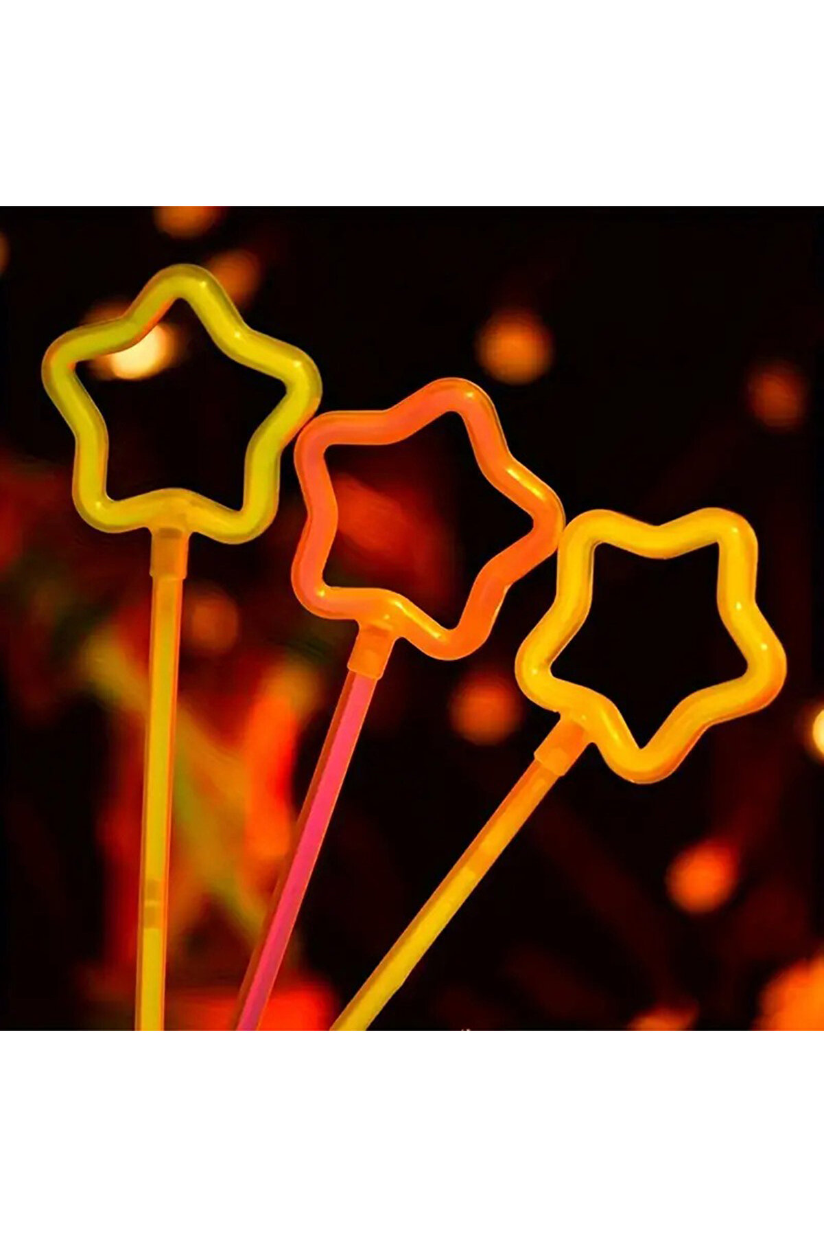 evimdeyokyok Glow Stick Yıldız Asa Kırılınca Yanan Yıldız Çubuklar 6 Renk 6 Adet Tdrtr