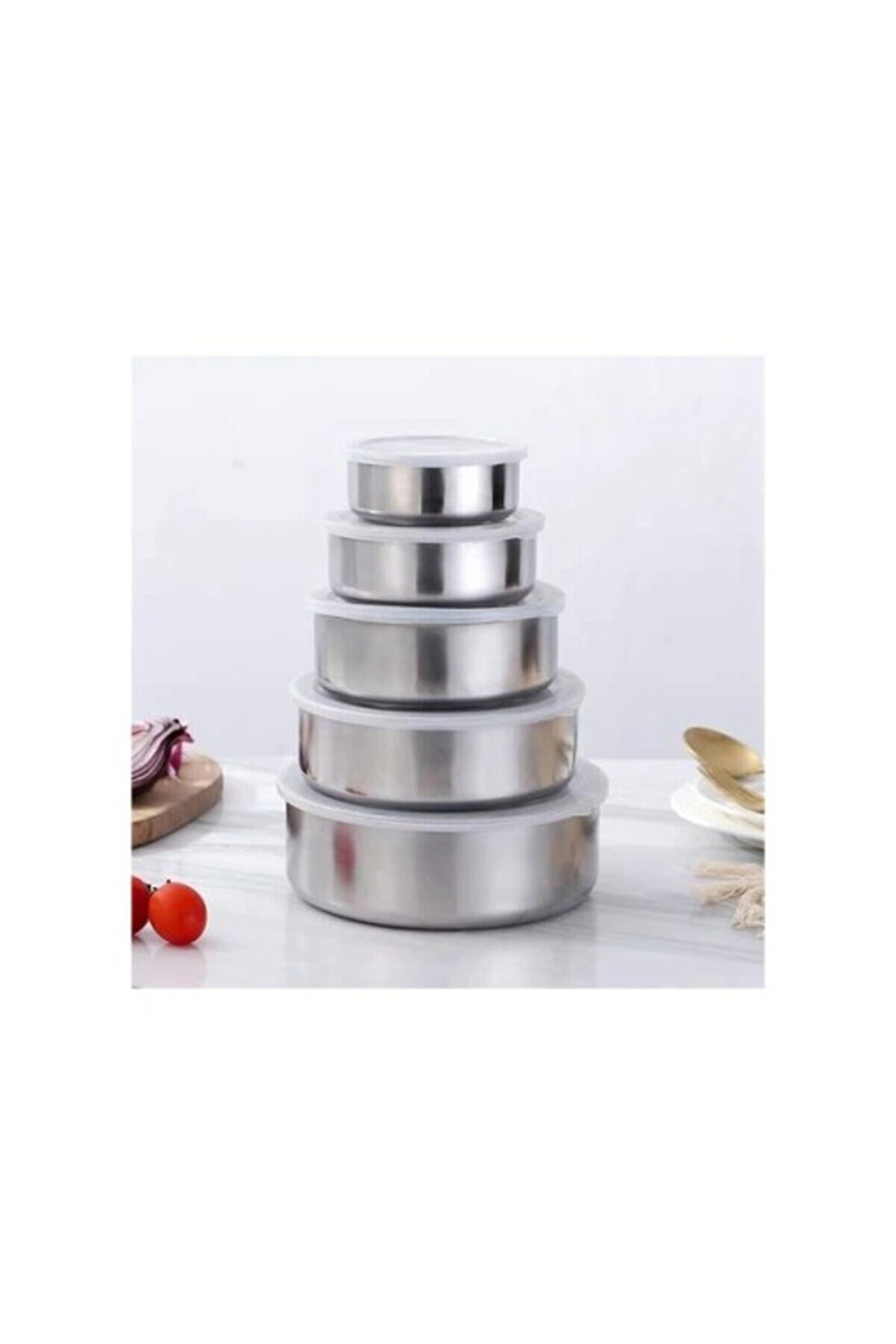 evimdeyokyok Paslanmaz Çelik Yemek Saklama Kabı Seti