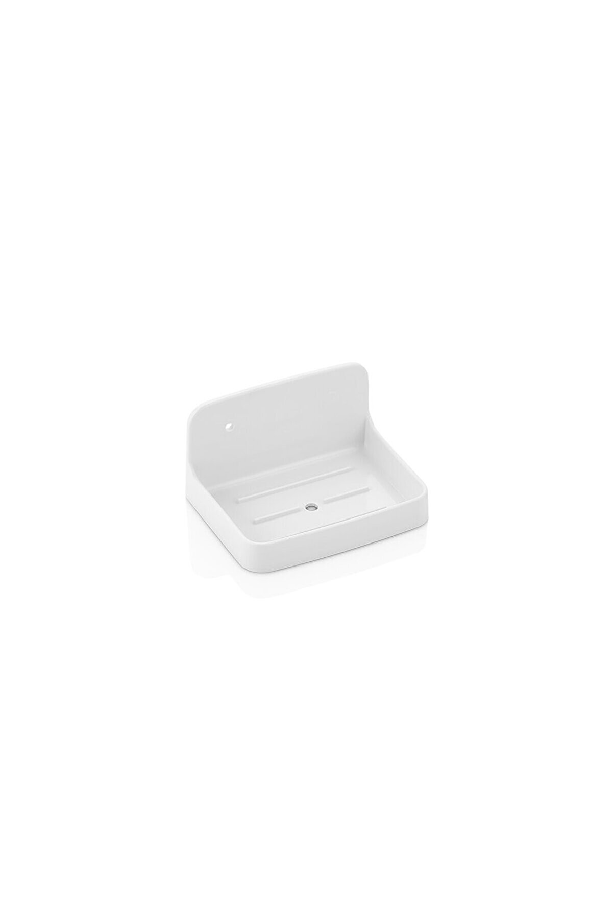 Go İthalat Zen Katı Sabunluk Beyaz Sert Plasti̇k Yapışkanlı - Duvara Monte (4457)