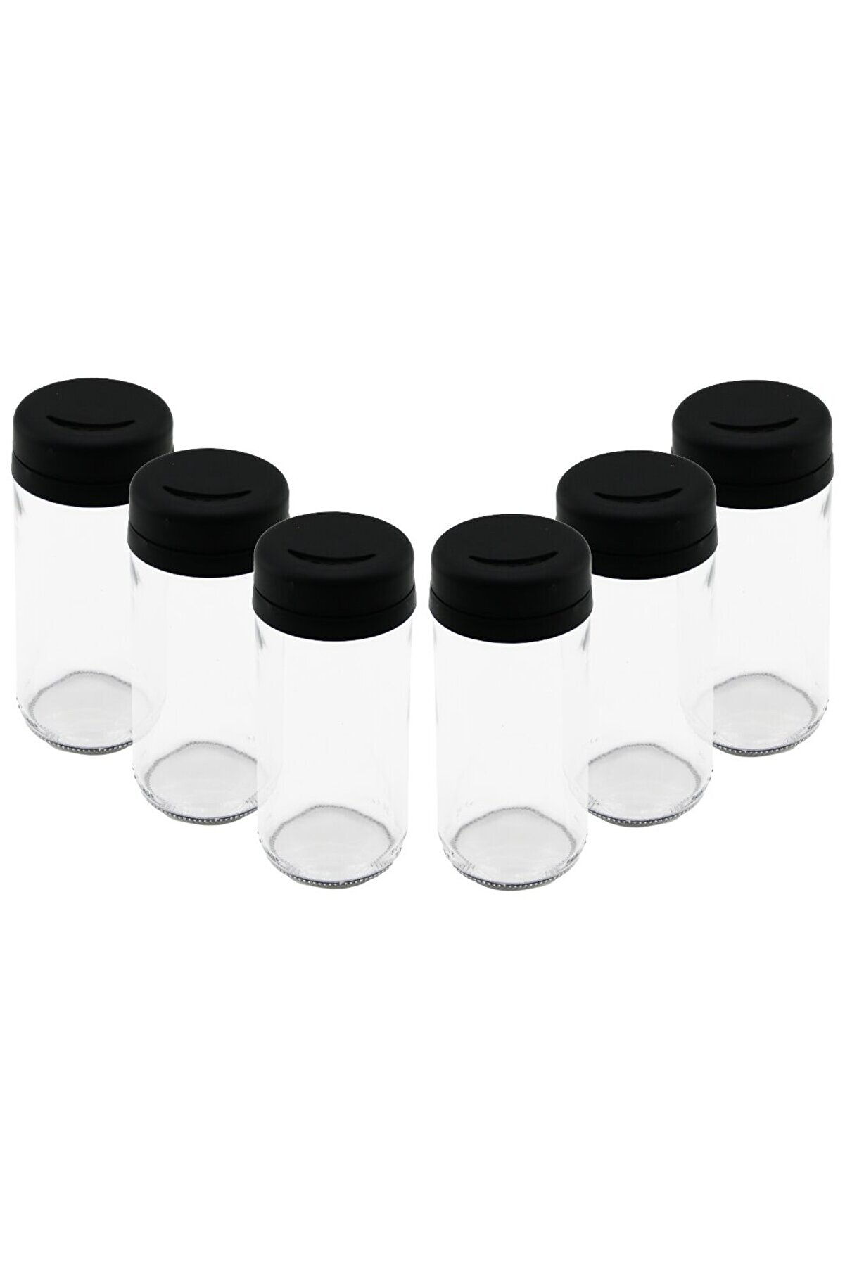 Go İthalat 6 Pcs Cam - 225Ml Baharatlık - Tuzluk Plasti̇k Kapak (4130)