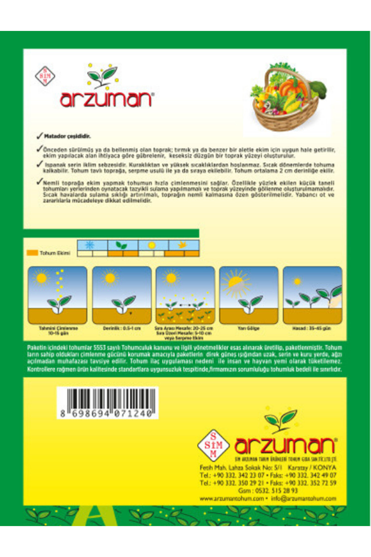 Ispanak Tohumu (Geni̇ş Yaprak) 10Gr