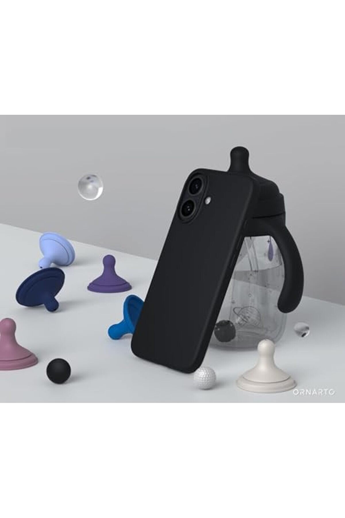 Lvnshop 16 İçi̇n Lansman Si̇li̇kon Kılıf Şok Emi̇ci̇ Full Koruma Sağlayan Kılıf Si̇yah Renk 224120