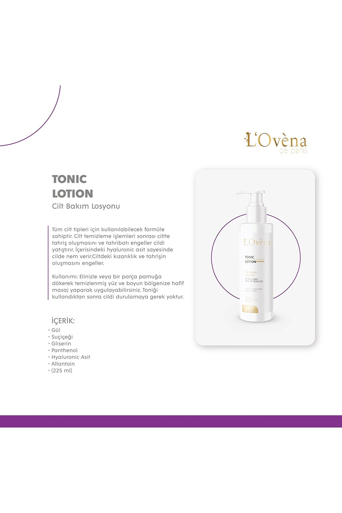 L Ovena De Pari̇s - Toni̇c Lotıon 225 Ml