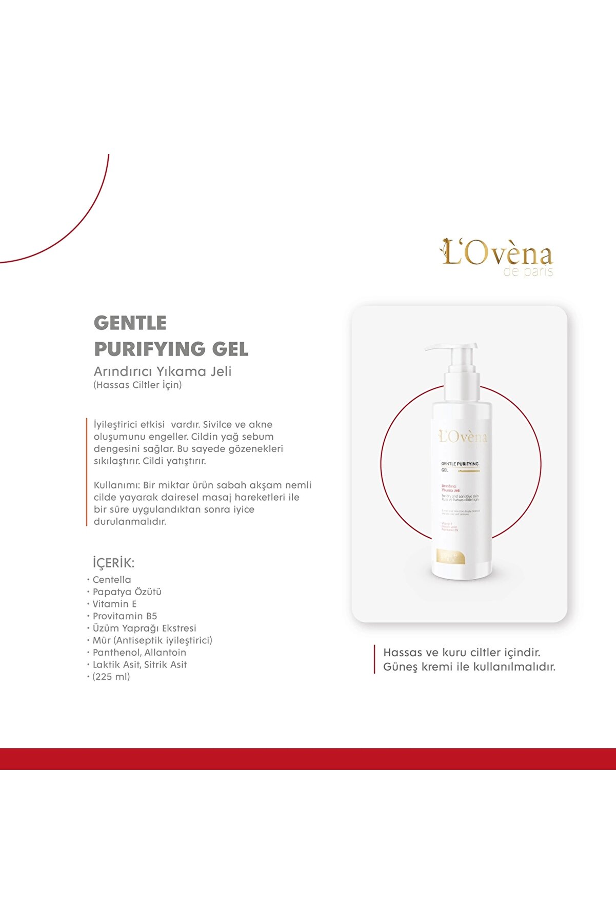 L Ovena De Pari̇s - Gentle Prufyıng Cleansıng Gel 225 Ml - Kuru Ve Hassas Ci̇ltler