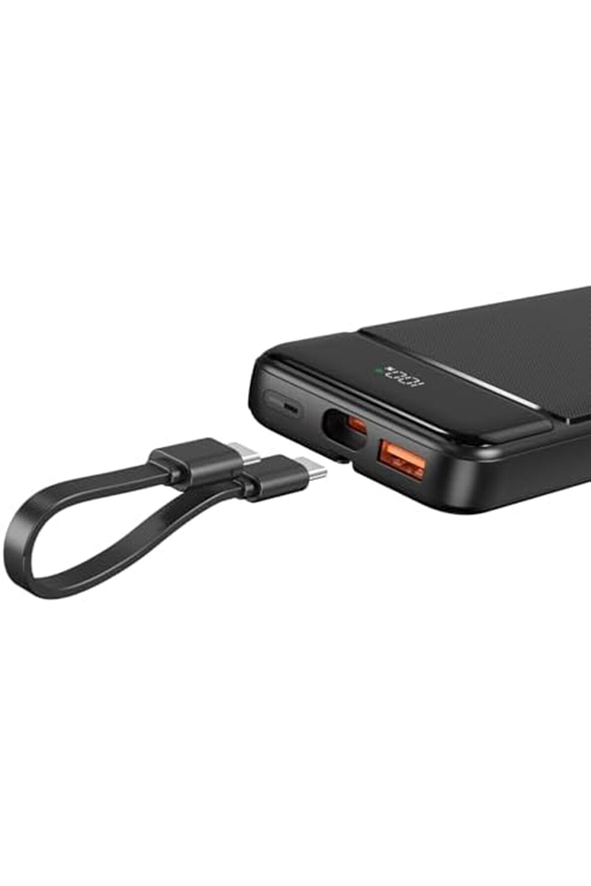 Lvnshop 10000Mah 22.5W Led Ekranlı Ve Type-C Kablolu Powerbank Taşınabi̇li̇r Hızlı Şarj Ci̇hazı Si̇yah
