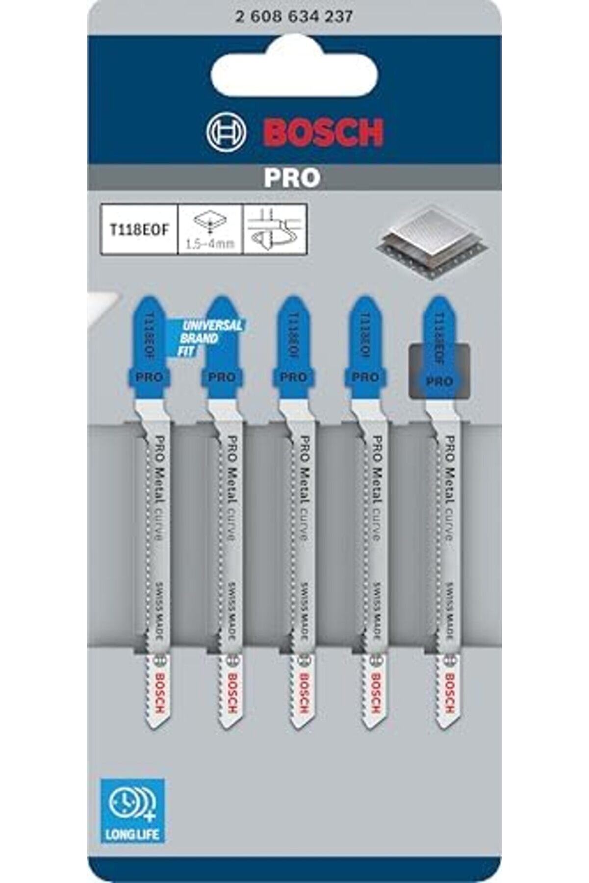 Goldglow Accessori̇es Professi̇onal 5 X Dekupaj Testere Bıçağı T 118 Eof For Metal (Çeli̇k Sac, Aksesua