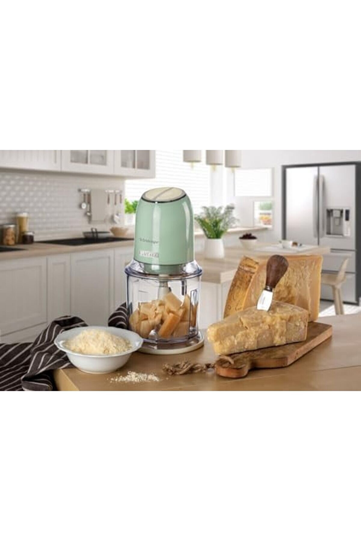 Buyflai̇r Doğrayıcı Yeşi̇l 0438/04-2 Hız Kademeli̇, 2 Buton Ve 4 Paslanmaz Çeli̇k Bıçak, Sebze Doğrayıcı