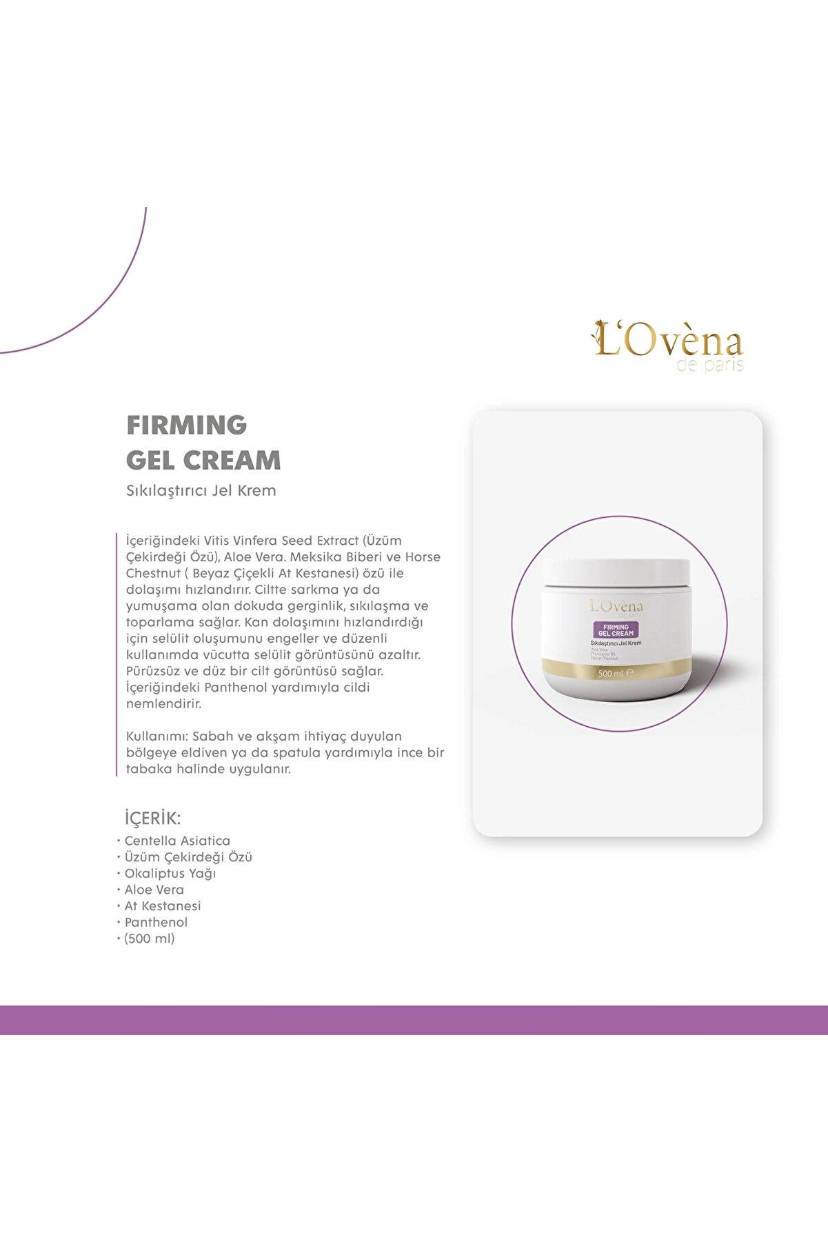 L Ovena De Pari̇s Lovena De Pari̇s - Fırmıng Gel Cream - 500 Ml