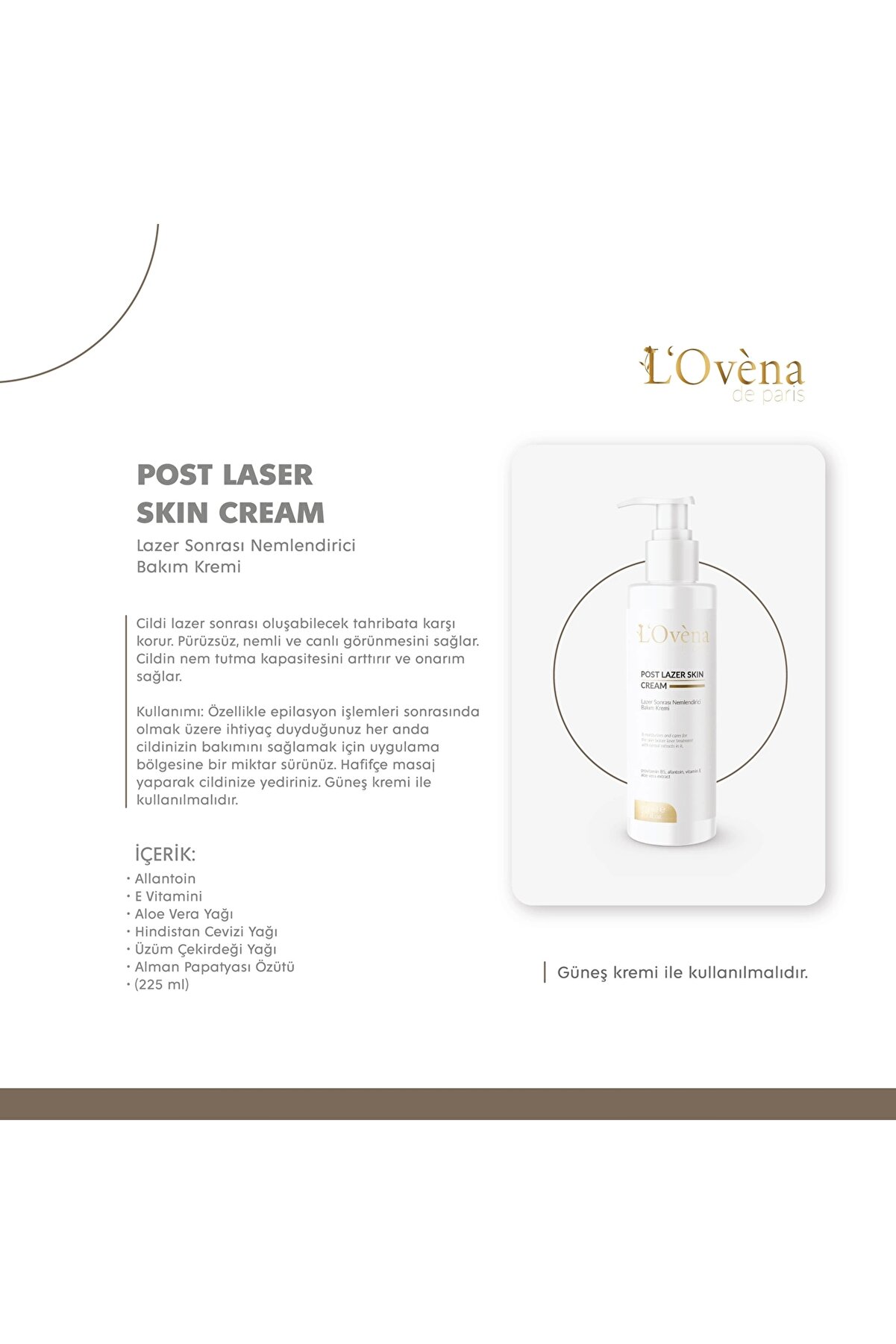 L Ovena De Pari̇s - Post Laser Skın Cream - 225 Ml