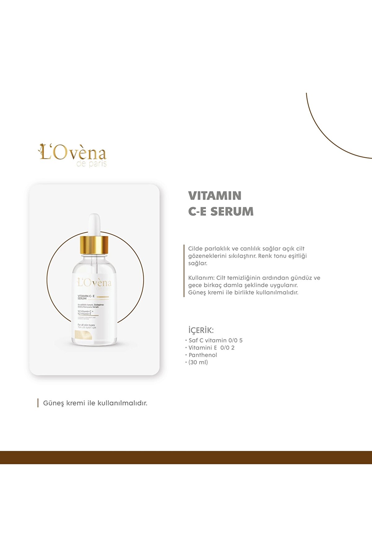 L Ovena De Pari̇s - Vıtamın C- E Serum - 30 Ml