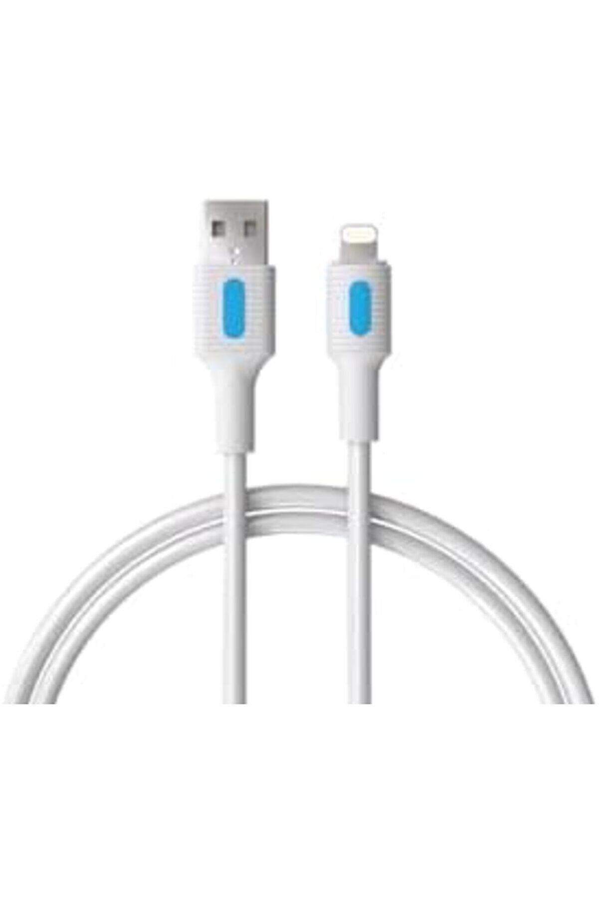 Uyumlu Usb A- Şarj Kablosu, Beyaz Kablo, Mavi̇/Beyaz Uçlar (150 Cm)