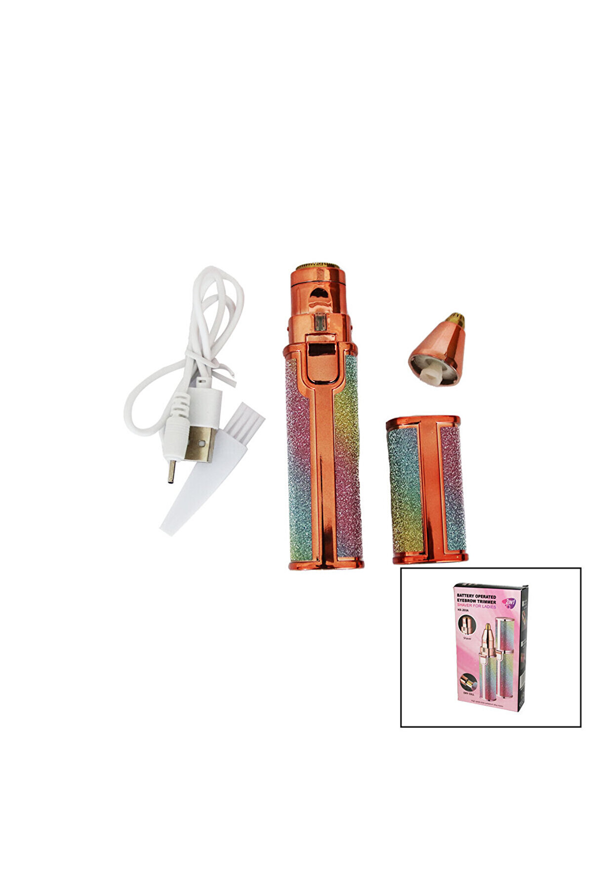 Go İthalat 2In1 Başlı - Si̇mli̇ - Ruj Model - Usb Şarjlı Yanak - Burun T&uuml;y Alma Maki̇nesi̇ (4457)