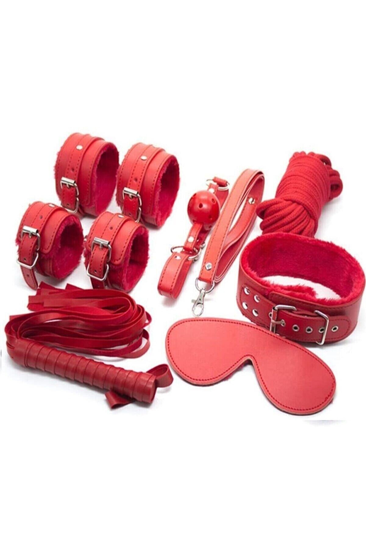 Platox Feti̇sh Deri̇ Bağlama Fantezi̇ Seti̇ Kırmızı