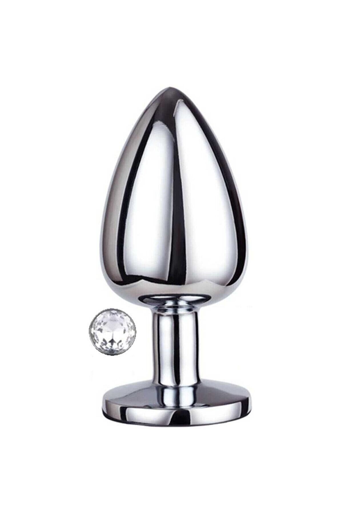 Meyrabest Large Anal Play Jewellery Whi̇te Anal Metal Plug