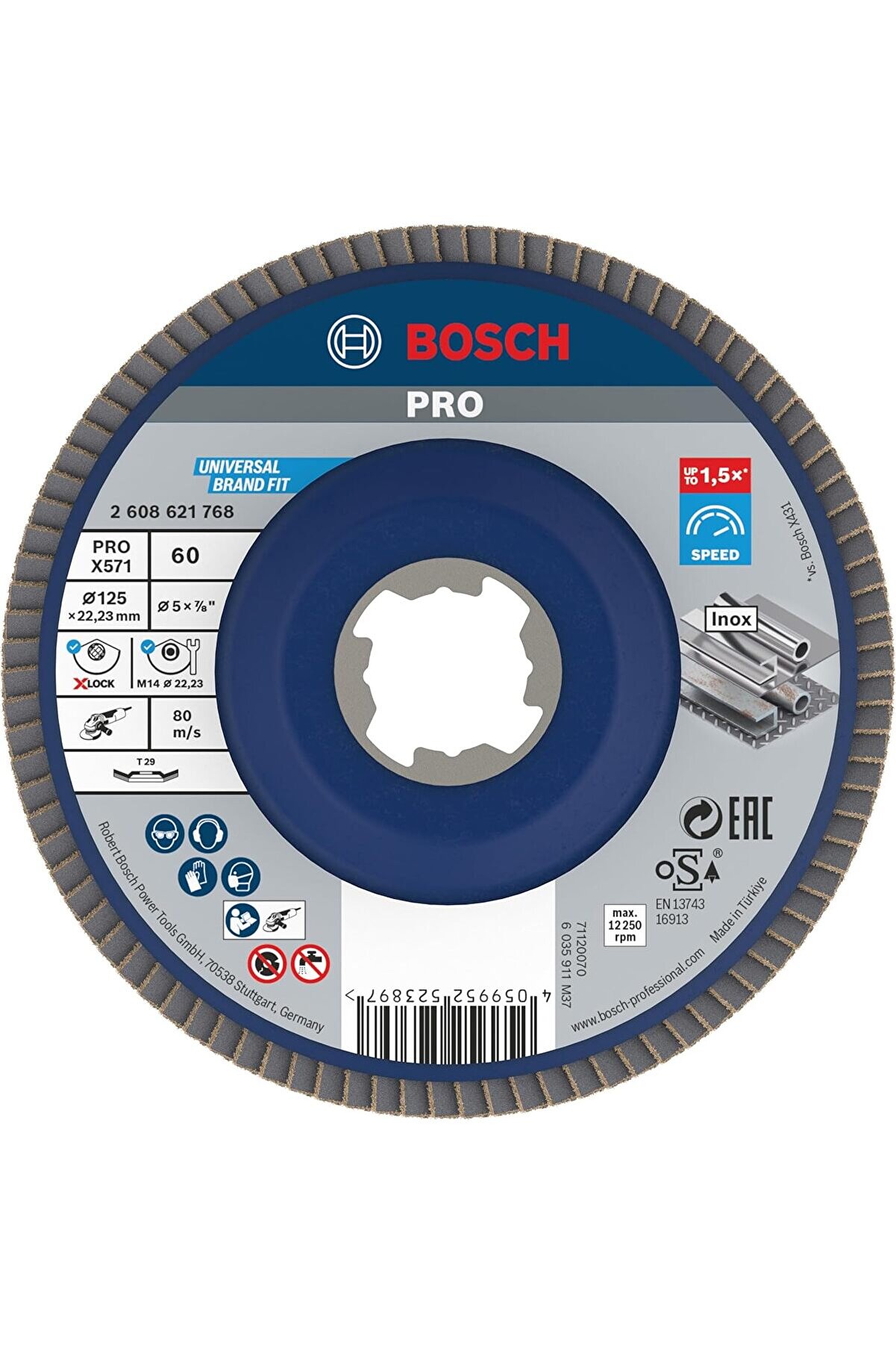 STOREMAX svticaret 1x PRO Metal X571 Yelpaze Taşlama Diski, X-Lock için Açılı Tasarım (Çelik, Paslanma