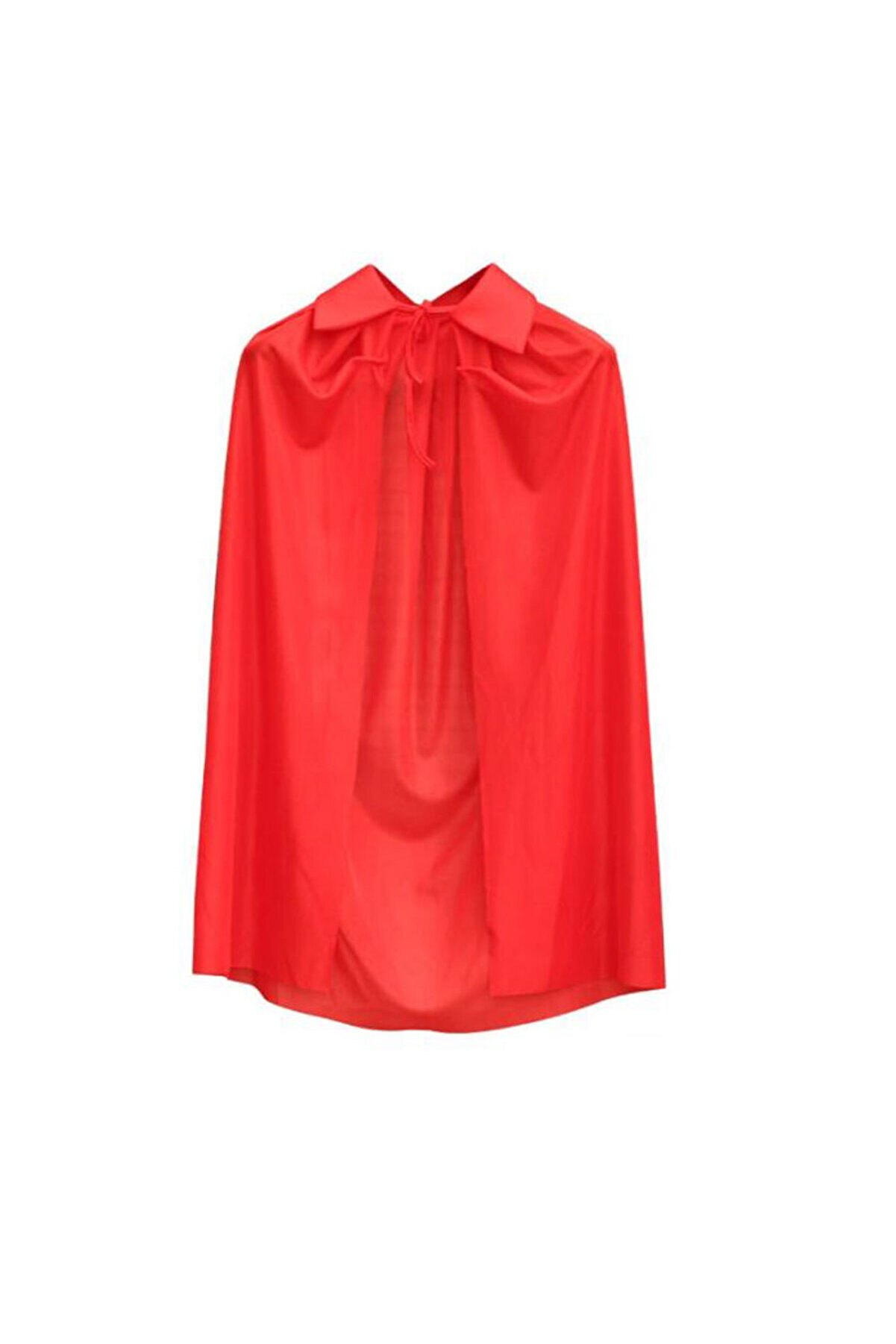 evimdeyokyok Kırmızı Renk Yakalı Pelerin Çocuk Boy 90 cm TdrTR