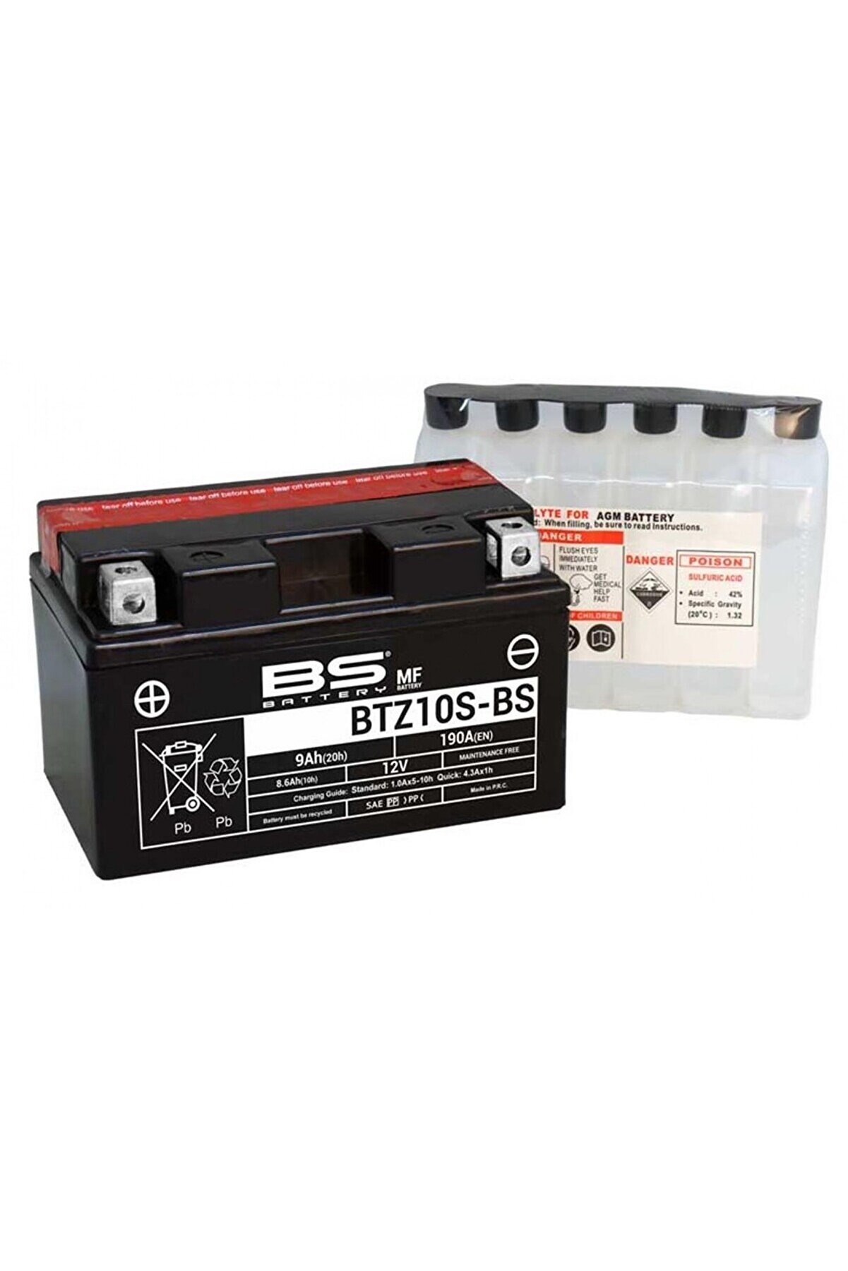 Bs Battery Bs Ak&uuml; Btz10S-Bs 12V9Ah 2008-2017 Ktm 690 Duke