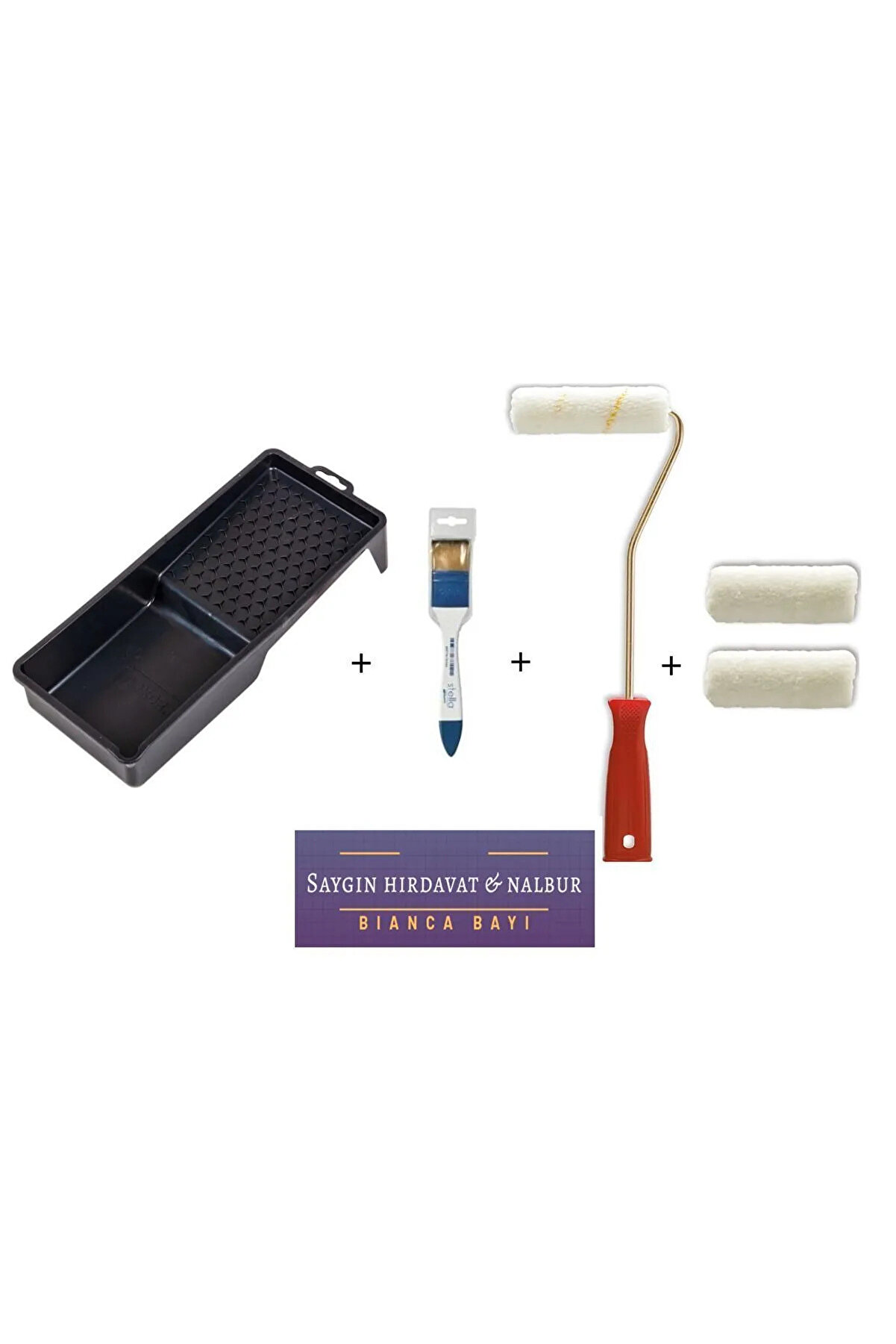Bianca Stella Set İpek Fırça +Rulo + Dekor Yedek 2 Adet +Tava