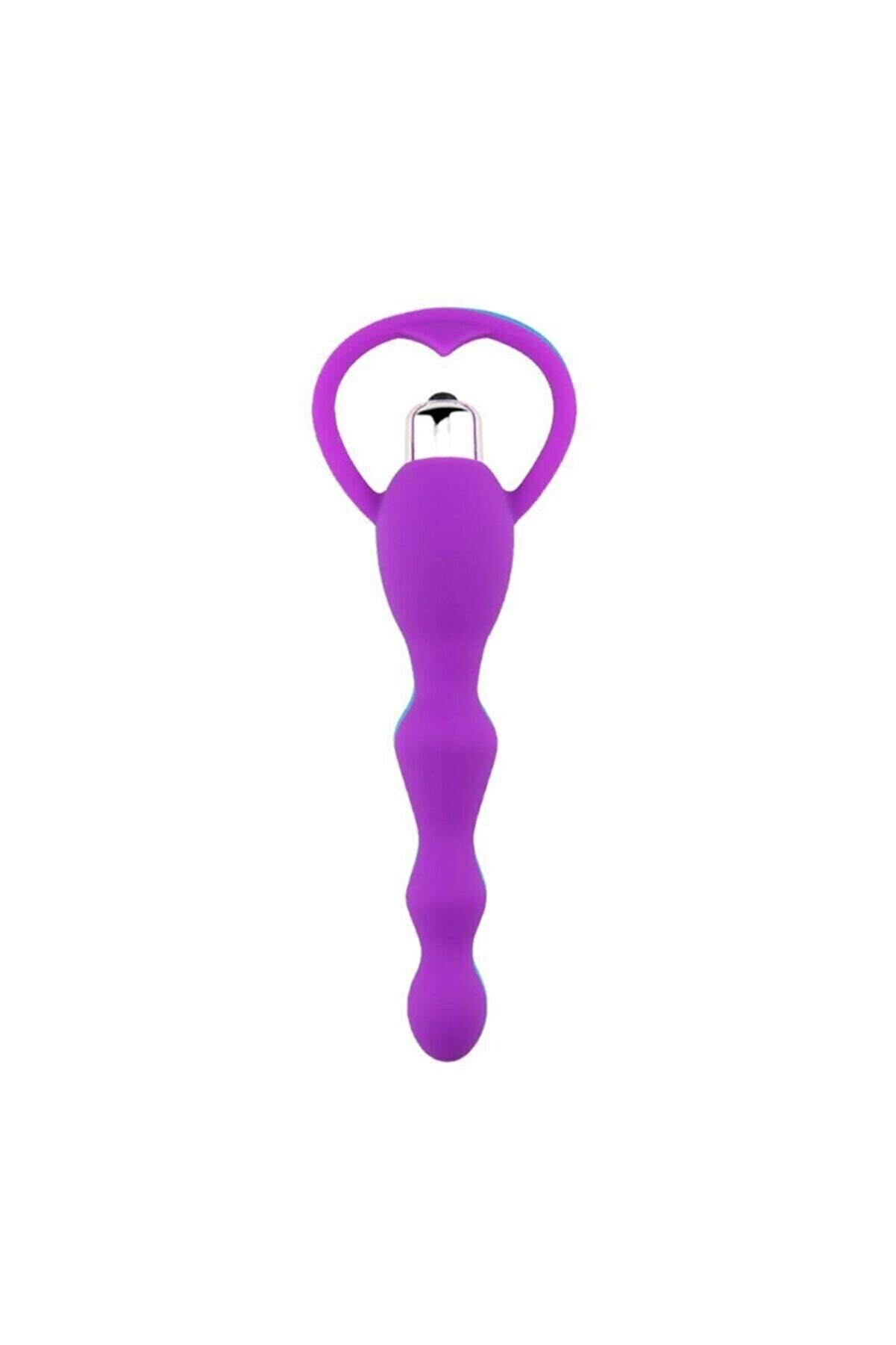 Erox Pleasure Sli̇cone Anal Beads Vi̇brat&ouml;r Purple