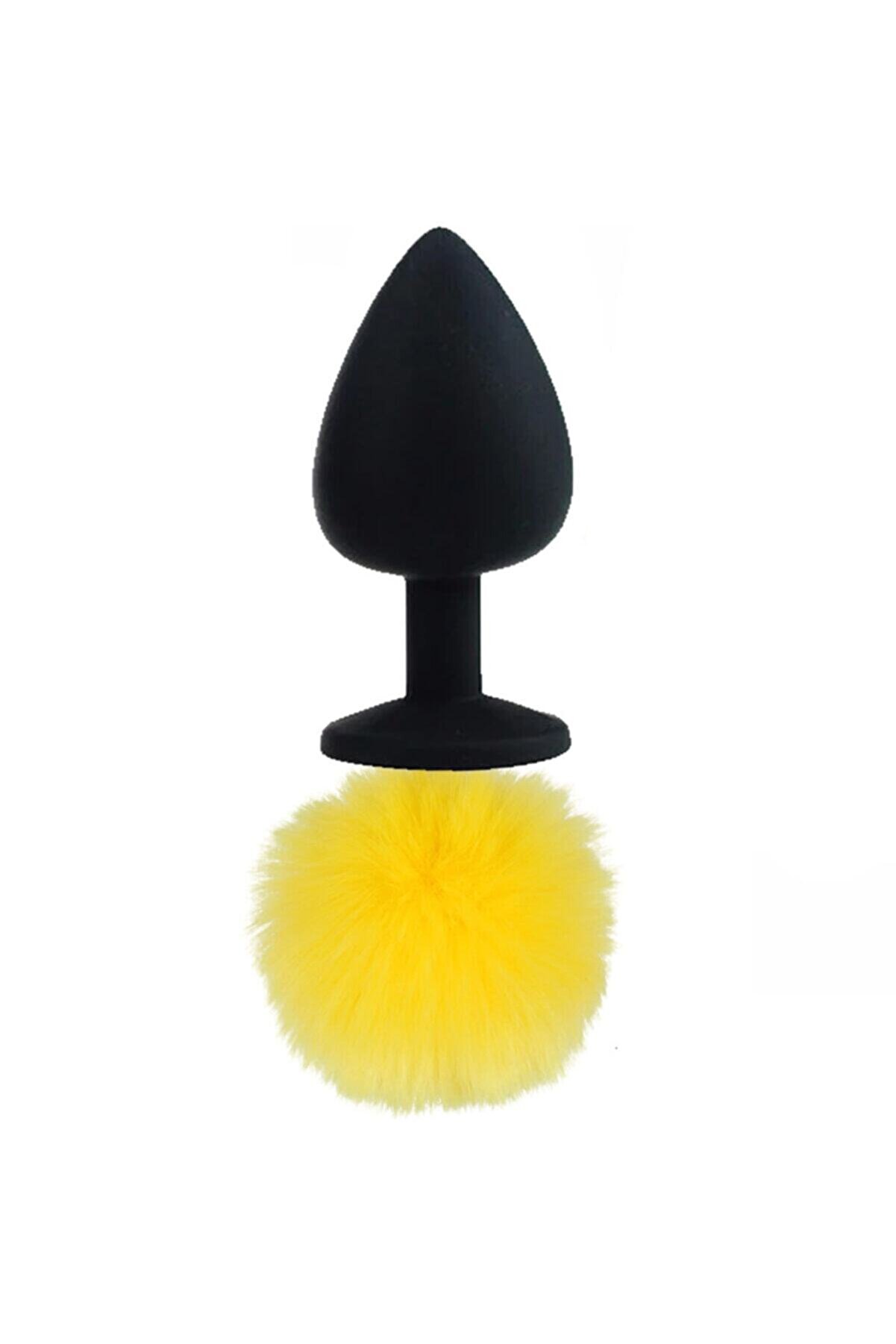 Meyrabest Si̇yah Si̇li̇kon Bunny Tai̇l Sarı Kuyruklu Anal Plug