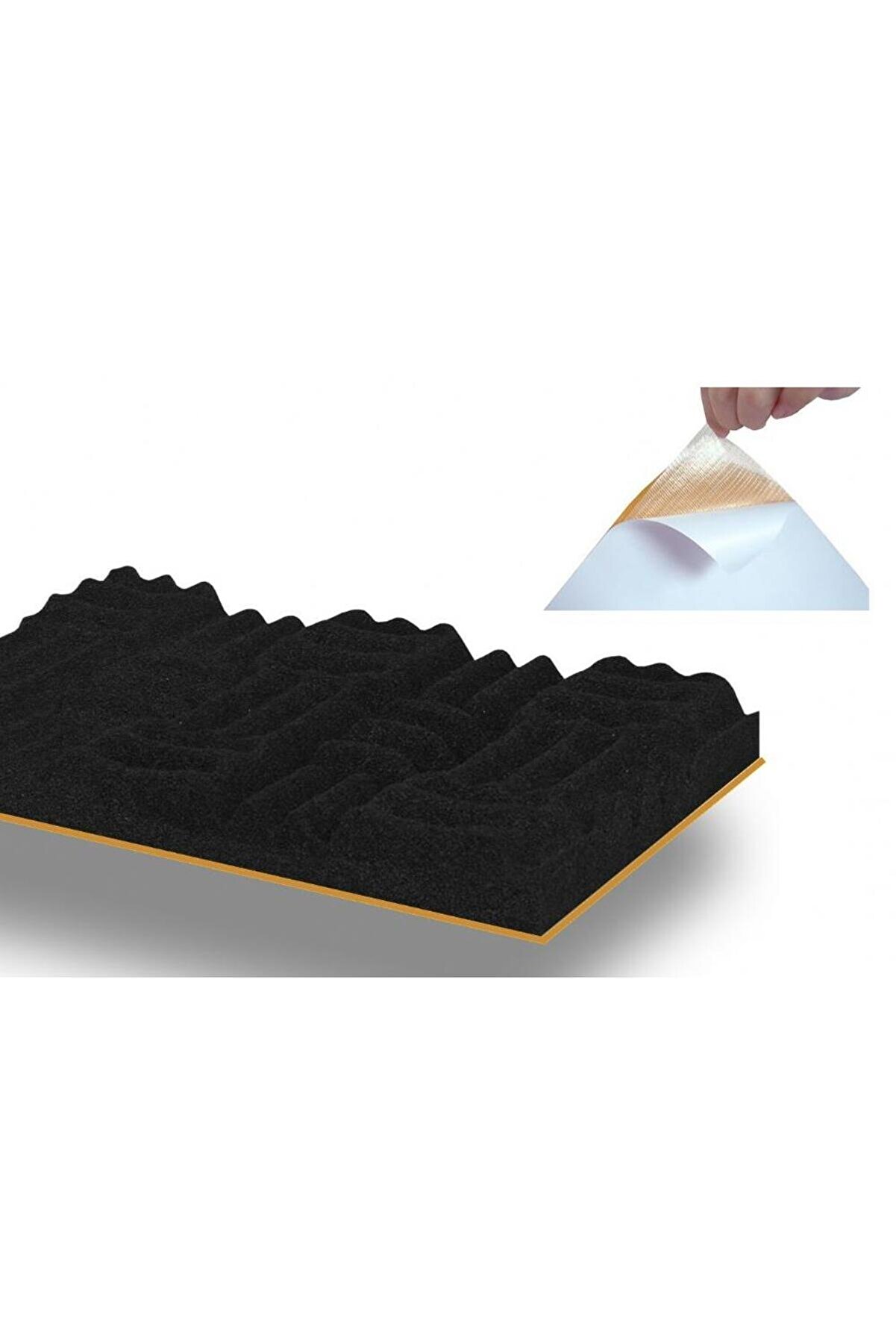 evimdeyokyok Yapışkanlı Yanmaz Akustik Labirent Sünger 50 Dns 100cm x 100cm TdrTR