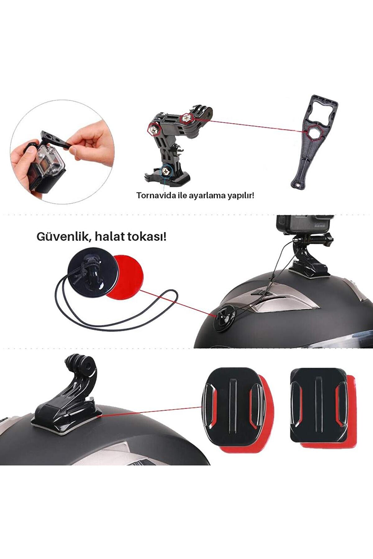Xt91 Kask Telefon Ve Aksi̇yon Kamera Tutucu