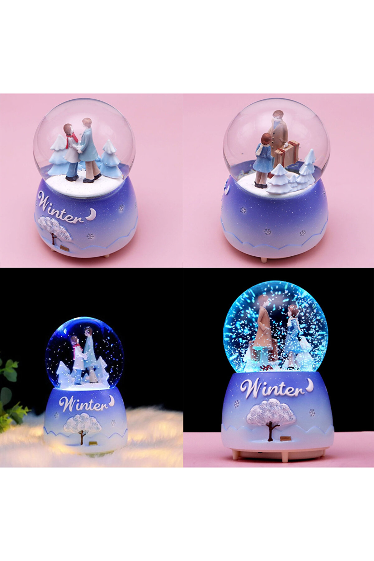 evimdeyokyok Işikli Kar Püskürten Kiş Masali Temali Kar Küresi
