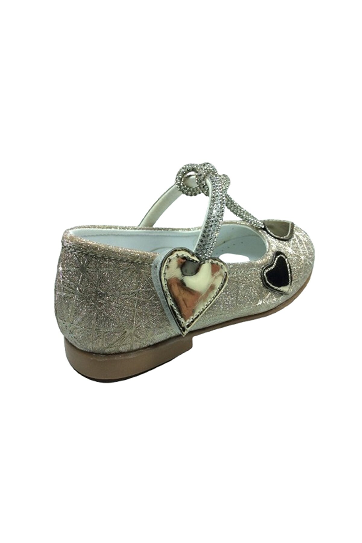 1010 Ort Emt Bebe Dore Altın Parlak Babet Taşlı Kız Çocuk Abi̇ye Ayakkabı Düğün