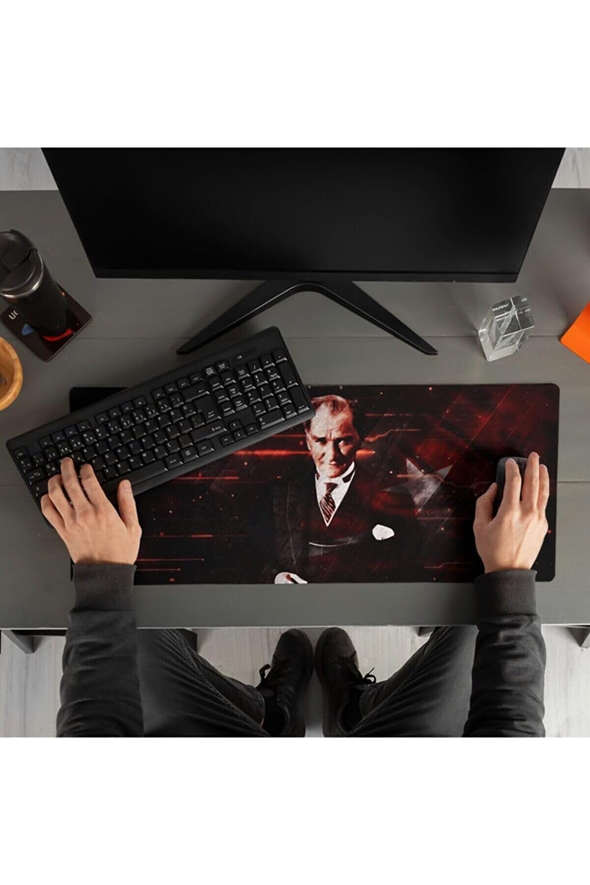 STOREMAX prhshop Atatürk Tasarımlı Ay Yıldız 70X30 Mousepad - Mouse Pad - Fare Altlığı Life 1063348