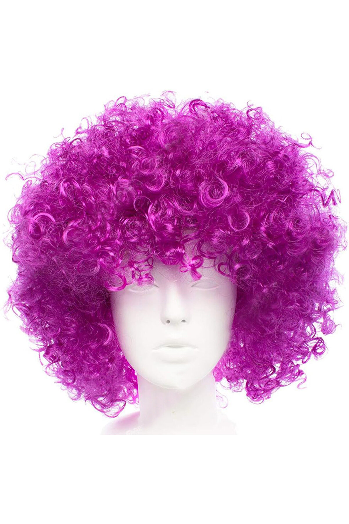 evimdeyokyok Koyu Mor Renk Violet Afro Bonus Saç Peruk