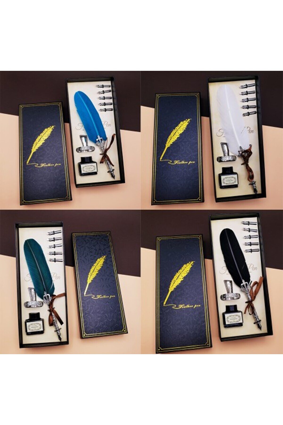 evimdeyokyok Tüylü Masaüstü Divit Kalem Seti