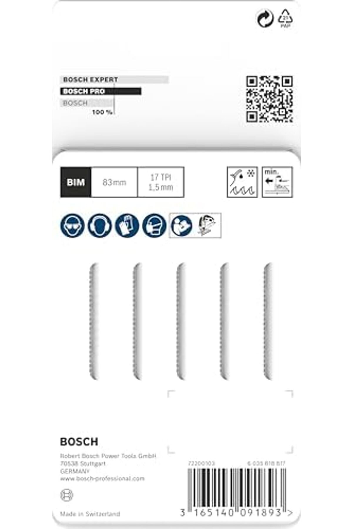 Goldglow Accessori̇es Professi̇onal 5 X Dekupaj Testere Bıçağı T 118 Eof For Metal (Çeli̇k Sac, Aksesua